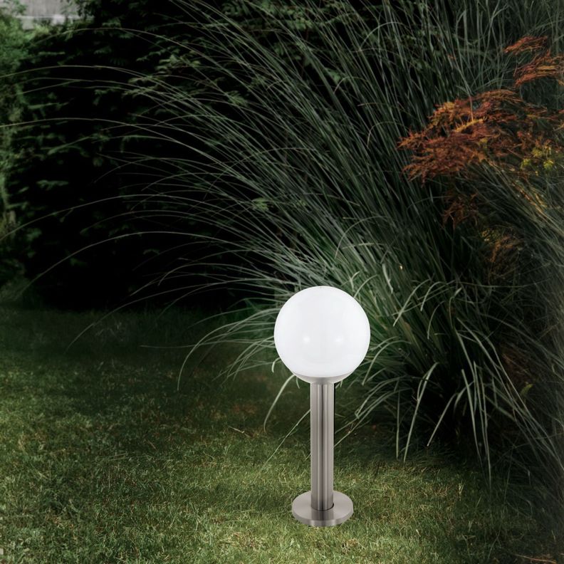 LAMPARA DE PIE NISIA-Z ACERO PLATEADO METALICO E27 1X9W IP44 COD.900266-2