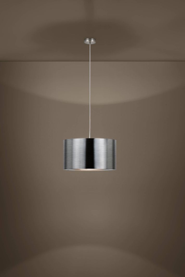 LAMPARA DE COLGAR SAGANTO ACERO NIQUEL E27 1X60W COD.39352-1