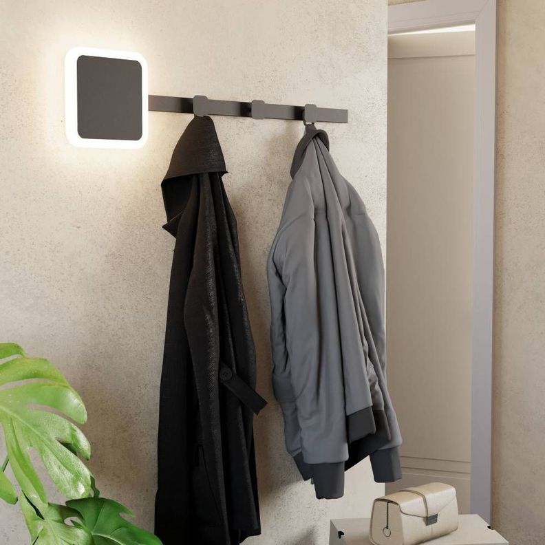 LAMPARA APLIQUE CARTIGNANO ACERO NEGRO LED 8W COD.99595-3