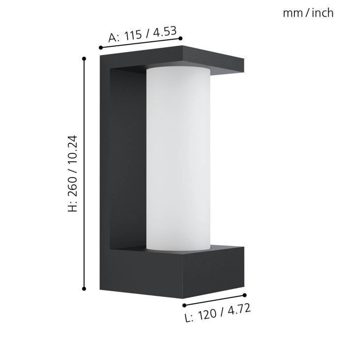 Lámpara Apliqué Cividino AluminioH260 LED inlcuye 6W IP44 Cod98744-2