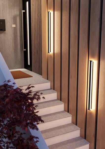 Lámpara Aplique Neviano Acero Negro 2X11W IP65 Led incluida Cod.900678-1