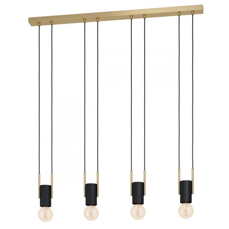 Lampara Colgante Bitachito Acero Negro E27 4X40W Cod98858