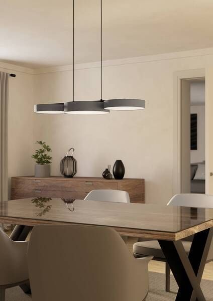 Lámpara Colgante Barbano Acero Negro Led 3X8W IP20 Cod900856-1