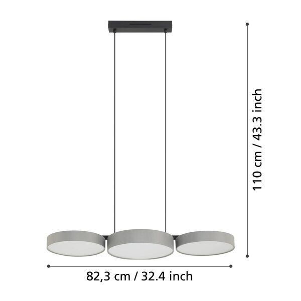 Lámpara Colgante Barbano Acero Negro Led 3X8W IP20 Cod900856-4