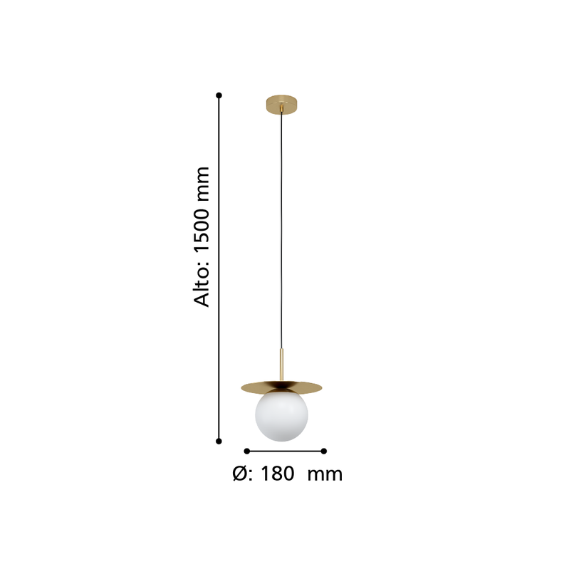LAMPARA DE COLGAR ARENALES ACERO DORADO E27 1X40W IP20 COD 39952-1