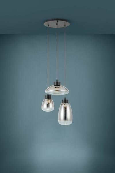 LAMPARA COLGANTE SARNARRA ACERO NEGRO LED 3X6W IP20 COD39784-1