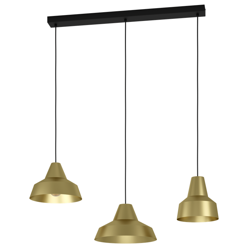 Lámpara Colgante Savarna Acero Negro H1300 E27 3x40W IP20 Cod390016-0