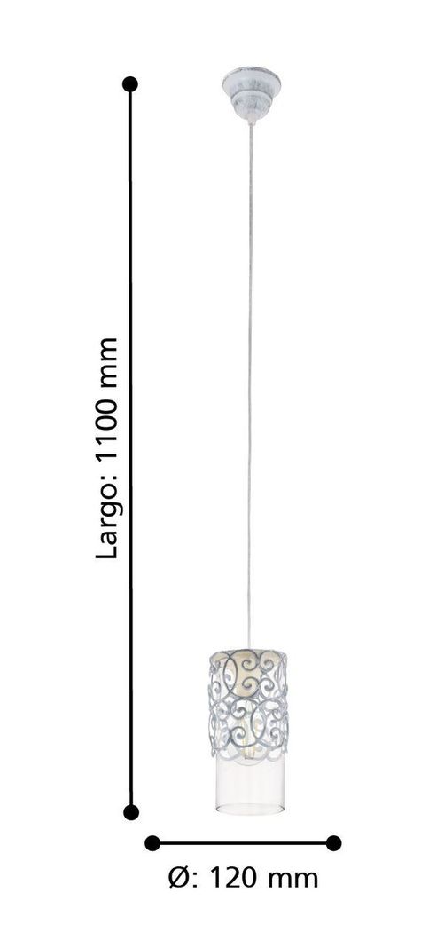 Lámpara Colgante Cardigan Acero Gris Azul 1x60W E27 Cod49202-2