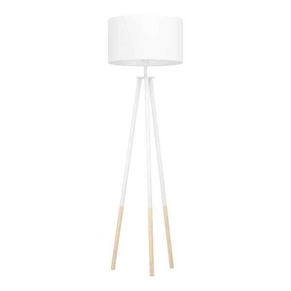 Lámpara de Pie Bidford Acero Madera Blanco E27 1X60w cod49156-0
