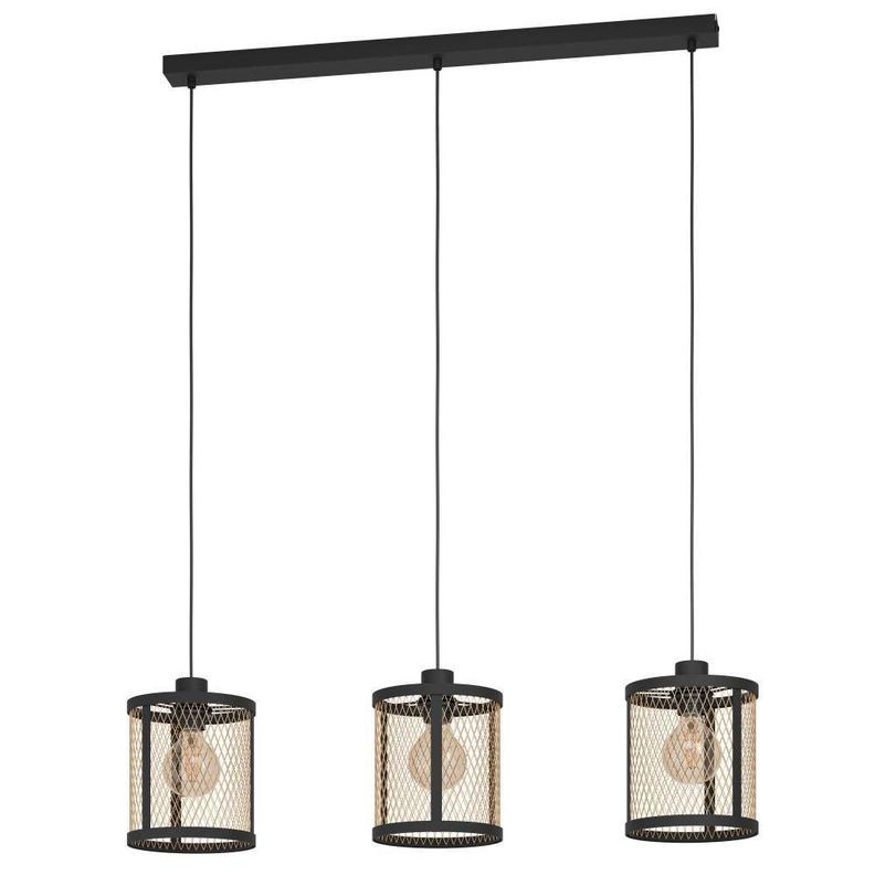 LAMPARA DE COLGAR DELLOW NEGRO E27 3X40W  IP20 COD.43605-0