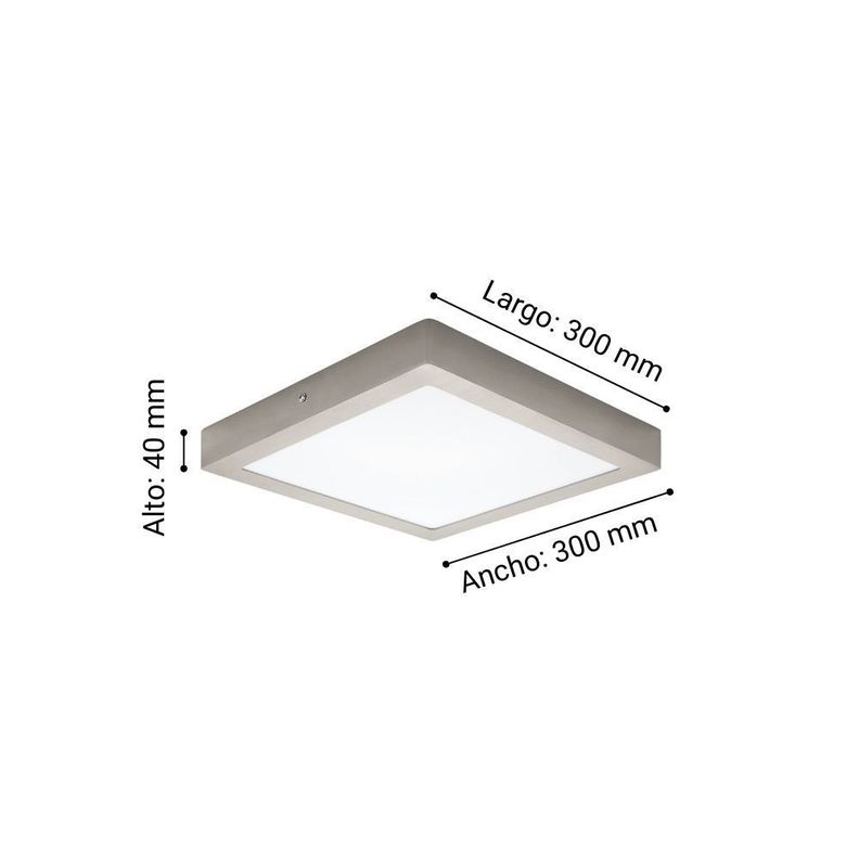 FUEVA 1 PANEL SP NIQUEL LC 300X300 24W LED 2600lm-2