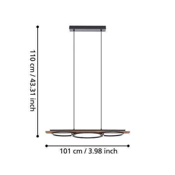 Lámpara Colgante Led Boyal Negro, Marrón Rústico 99624-3