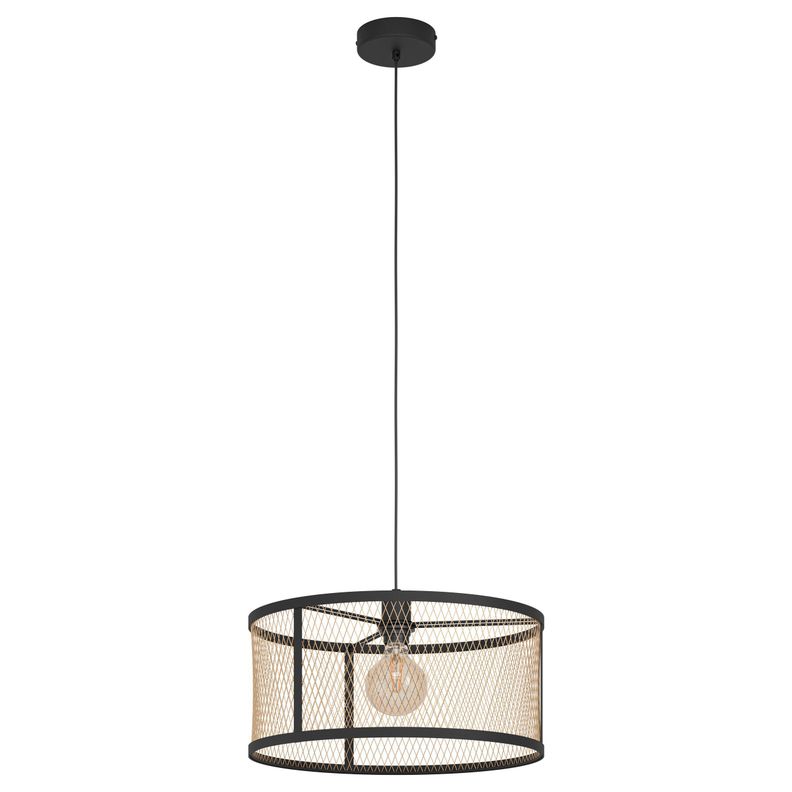 Lámpara Colgante Dellow acero Negro 1X40W, IP20, E27 cod.43604-0