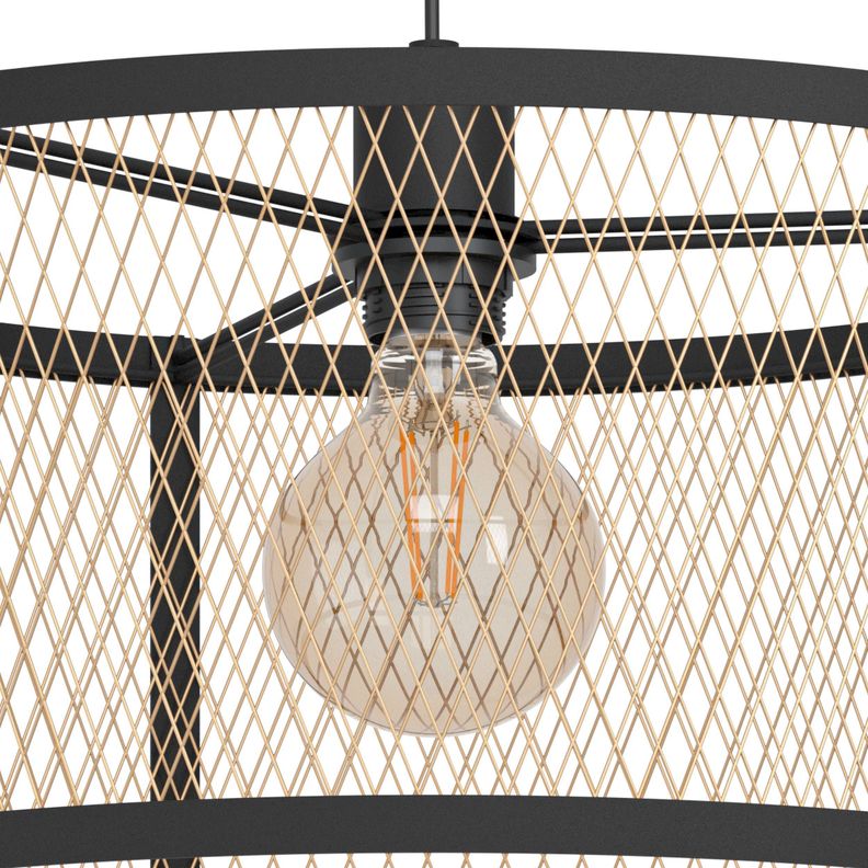 Lámpara Colgante Dellow acero Negro 1X40W, IP20, E27 cod.43604-1