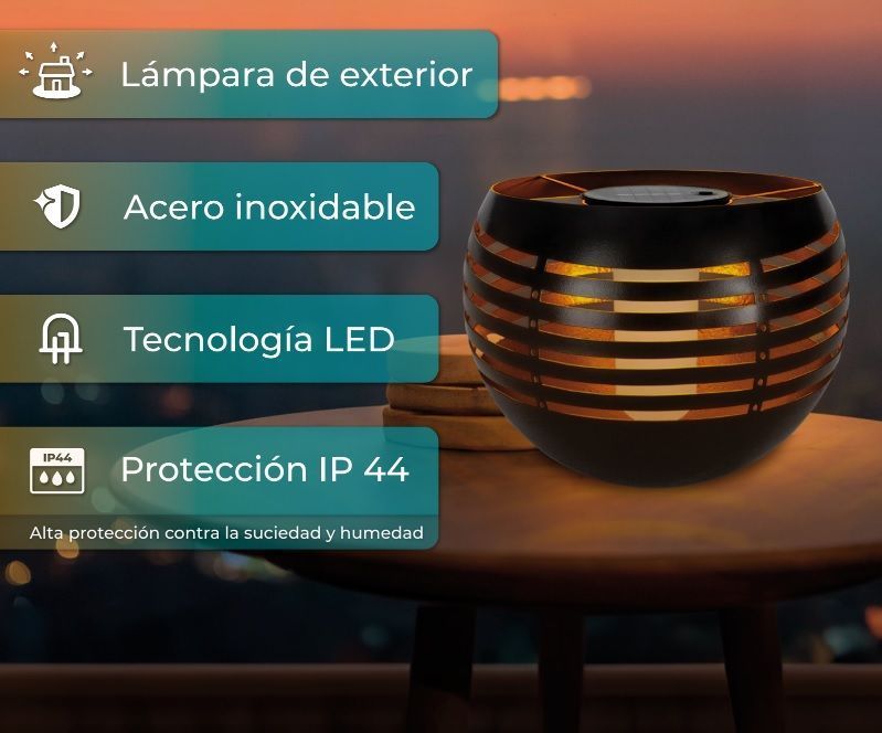 Z_SOLAR ACERO  ORO NEGRO H160 DM200 3000K-LED 5 12X0 03W-1