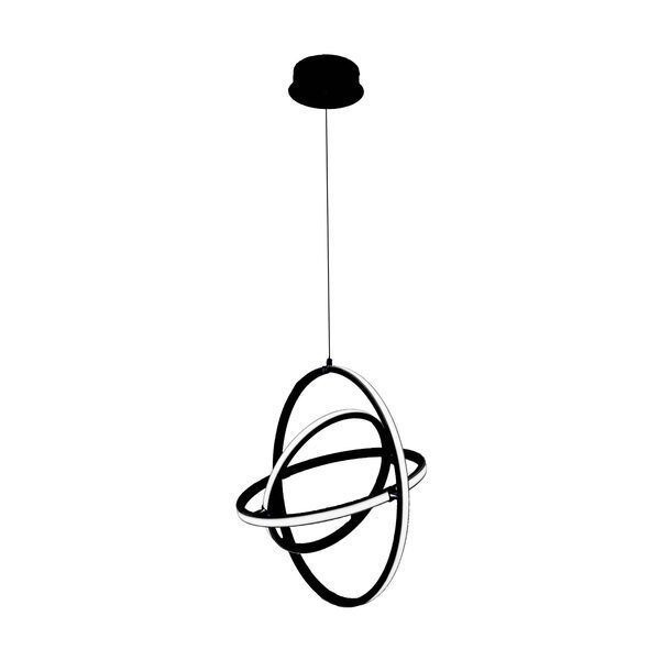 Lampara Colgante Retornio Acero Negro LED Incluida 38w Cod39892-0