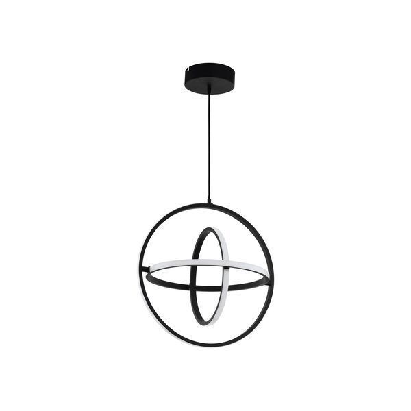 Lampara Colgante Retornio Acero Negro LED Incluida 38w Cod39892-2