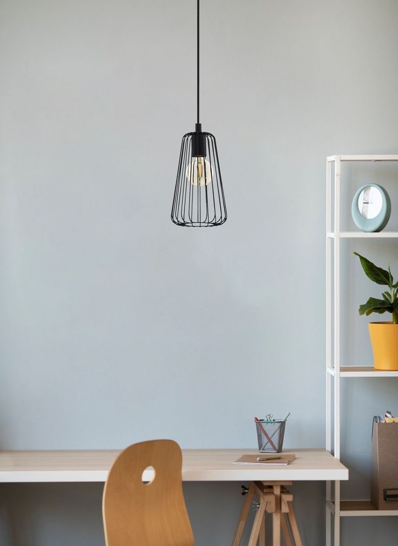 Lámpara Colgante Austell Acero Negro E27 IP20, 1X60W cod.205102-1