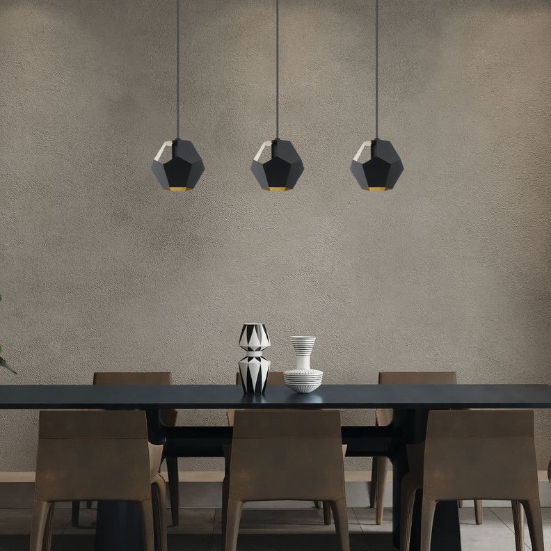 Lámpara Colgante Rasigures acero Negro 3X28W IP20, E27 cod.39634-1