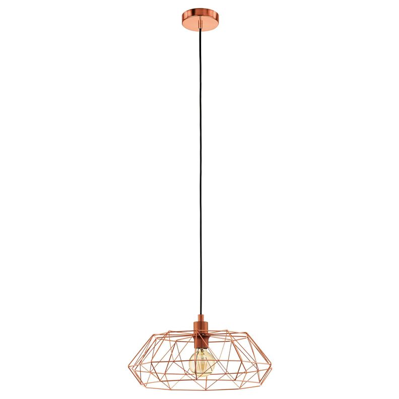 LAMPARA DE COLGAR CARLTON 2 COBRE E27 1X60W cod. 49488-4