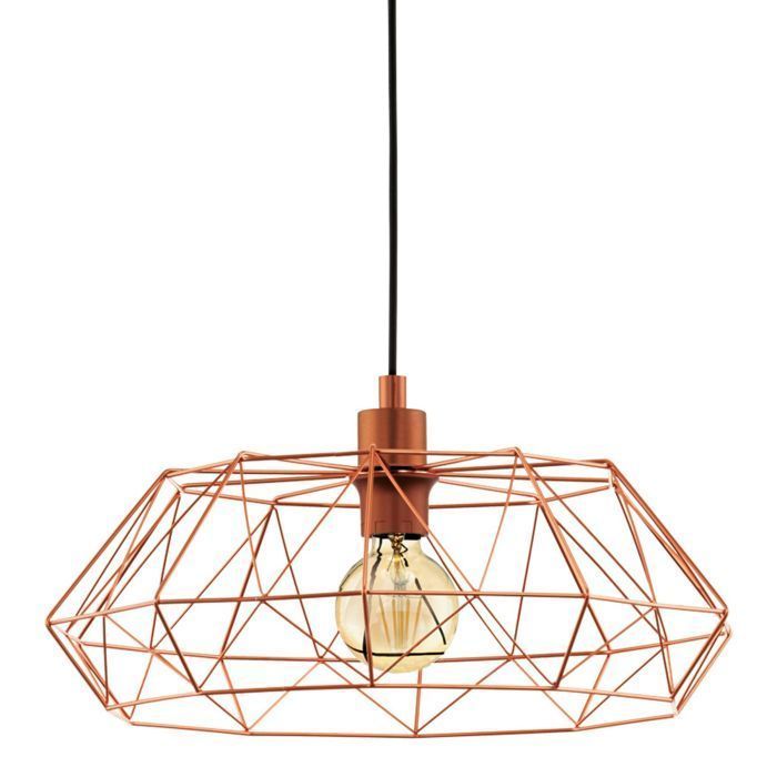 LAMPARA DE COLGAR CARLTON 2 COBRE E27 1X60W cod. 49488-1