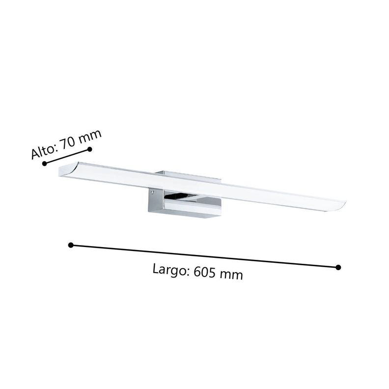 APLIQUE TABIANO-Z PLATEADO METALICO BAÑOS LED 16W COD.900019-1
