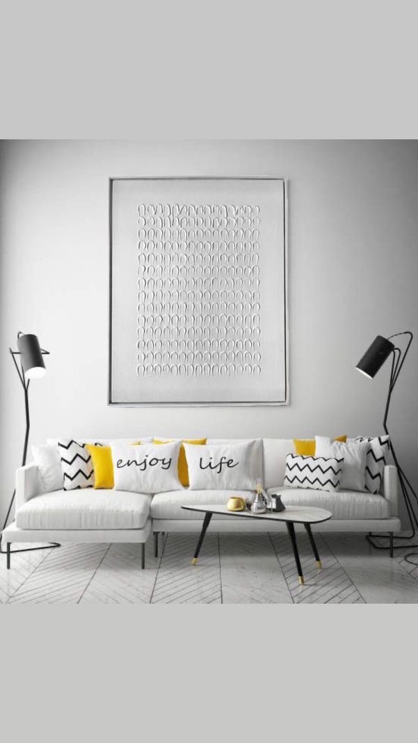 Cuadro decorativo Blanco abstracto  90x70-5