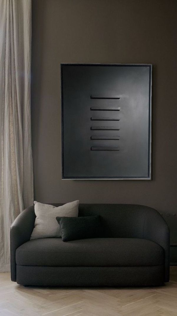 Cuadro decorativo negro rectángulos de madera 90x70-3