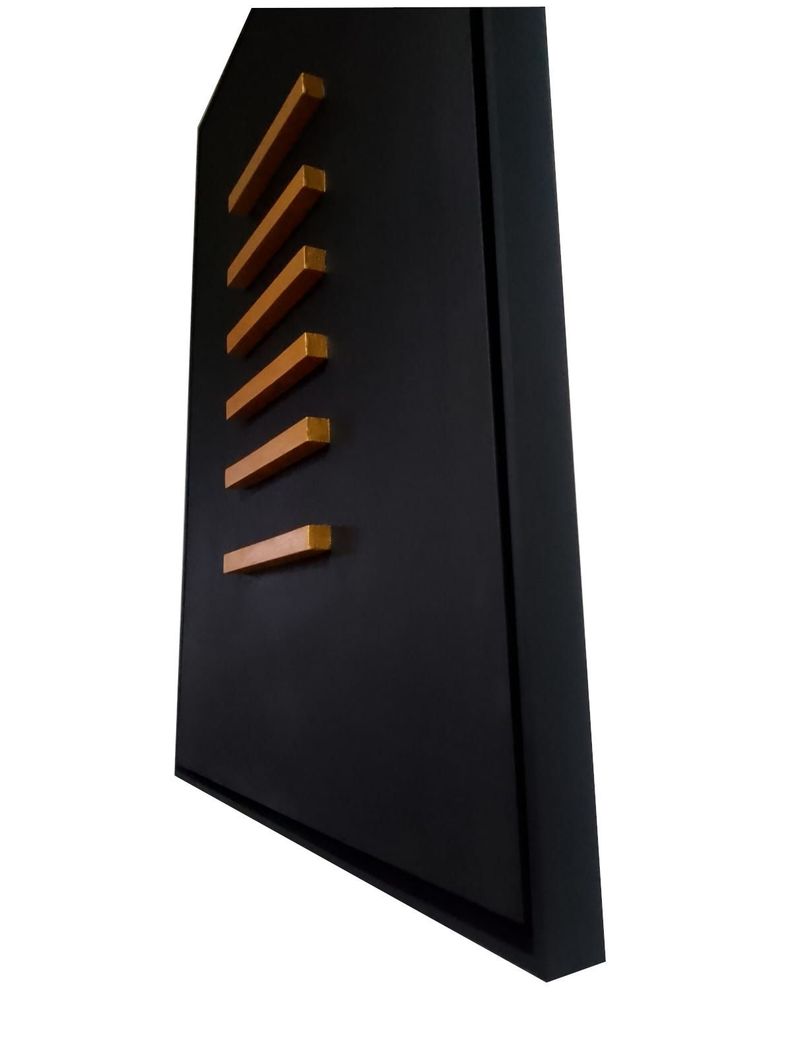 Cuadro decorativo negro dorado Rectángulos de madera 90x70-1