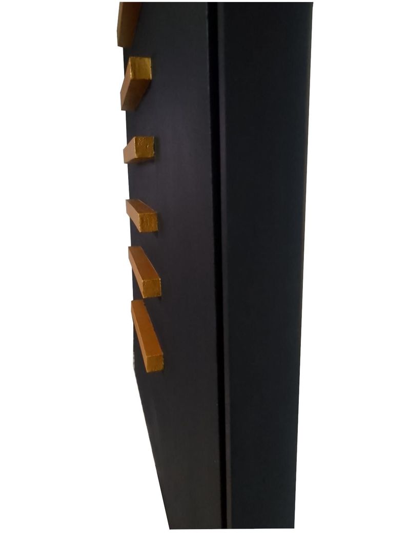 Cuadro decorativo negro dorado Rectángulos de madera 90x70-2