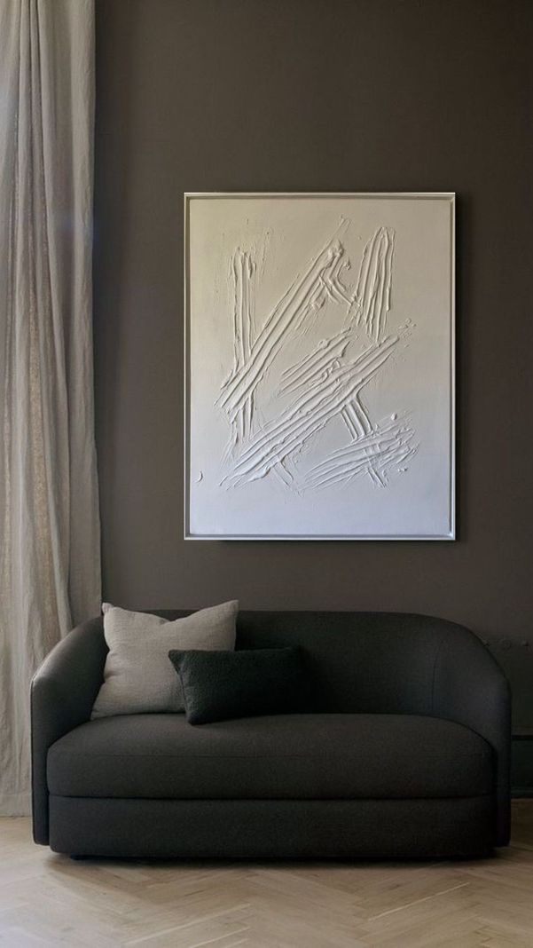 Cuadro decorativo blanco 90x70-4