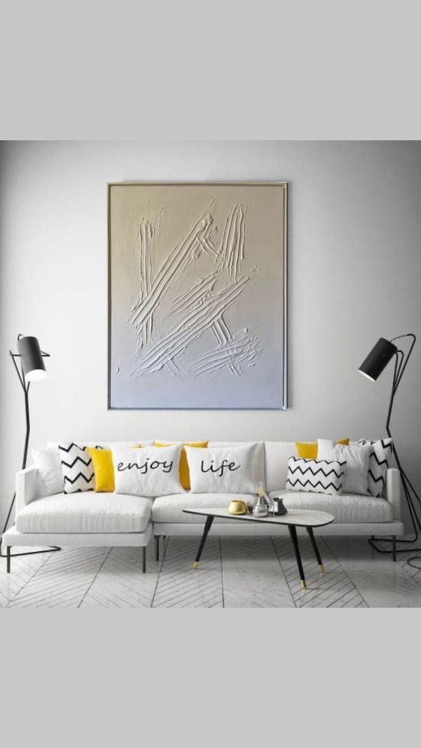 Cuadro decorativo blanco 90x70-3