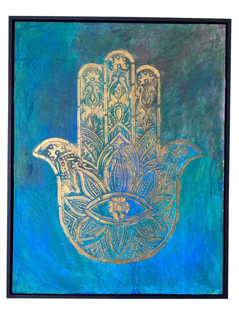 Mano de Fátima Hamsa Cuadro decorativo 90x70-0