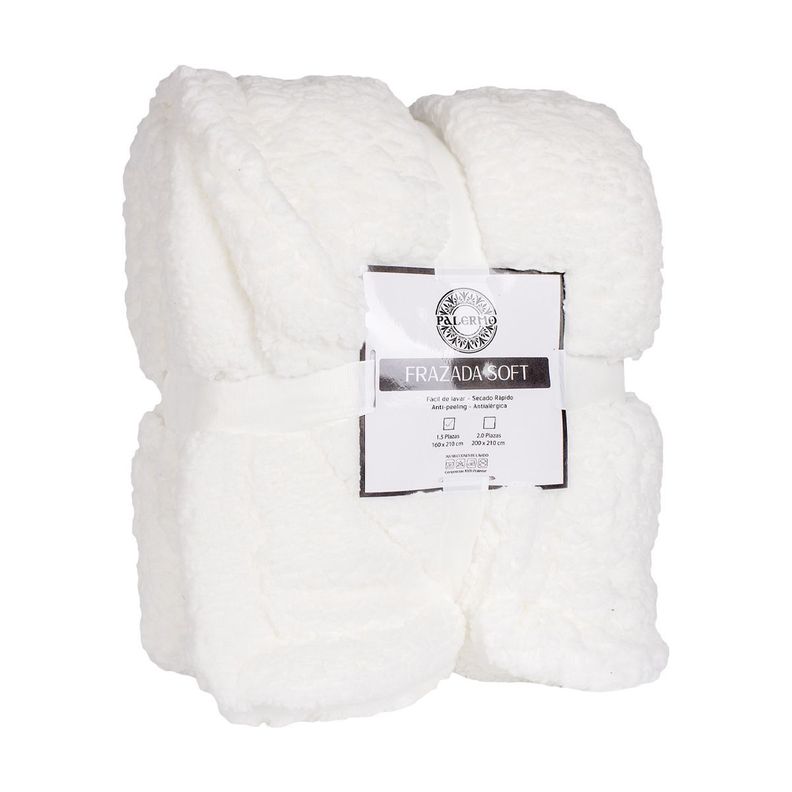 Frazada soft blanco 2.00 plazas