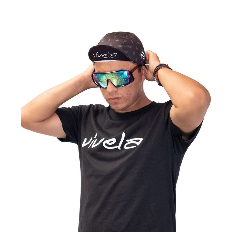 Cap Gorro Vintage Ciclismo Vívela  Negro -2