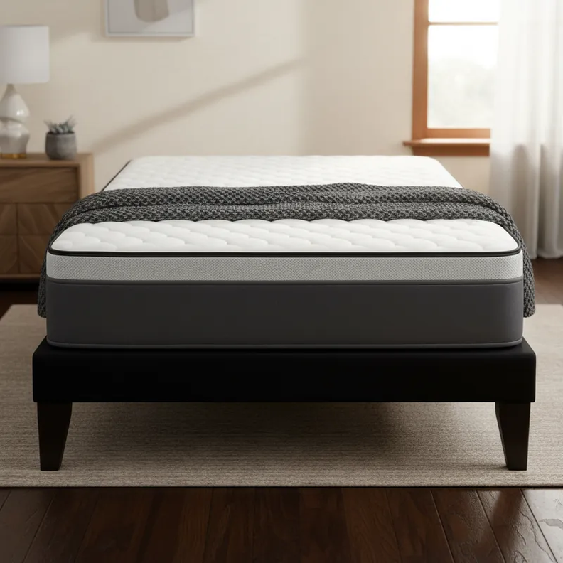 CAMA EUROPEA SUPER KING BASE DIVIDIDA NEGRA + COLCHON 200X200X29 Negro
