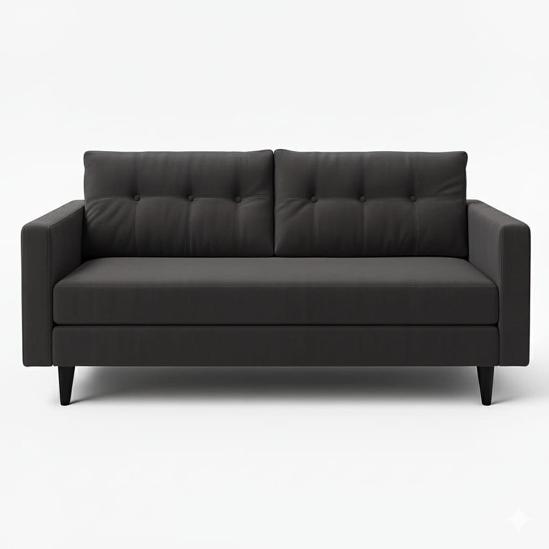 Sofa Paris 3 Cuerpos Tela Negra Repelente a Liquidos Flobal