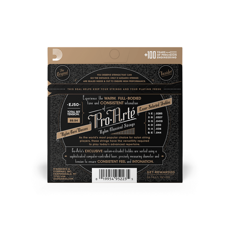 CUERDAS GUITARRA CLASICA NEGRA  ALTA/TENSION EJ50 DADDARIO-2