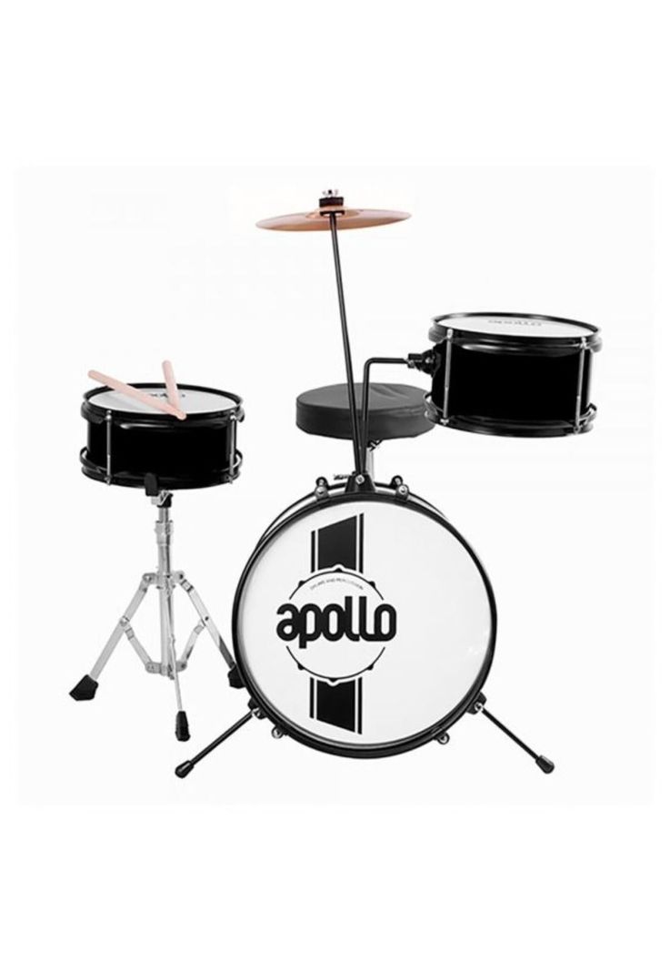 Batería Acústica Para Niño EBNI3, Negro, Apollo-0