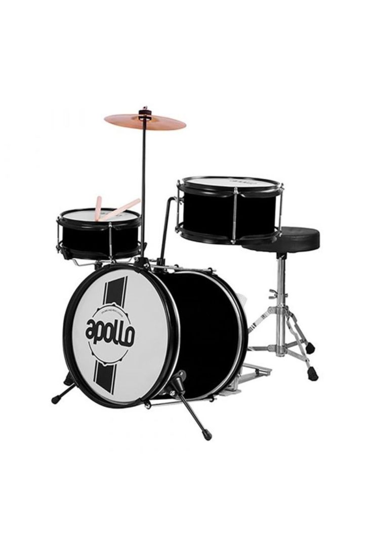 Batería Acústica Para Niño EBNI3, Negro, Apollo-1