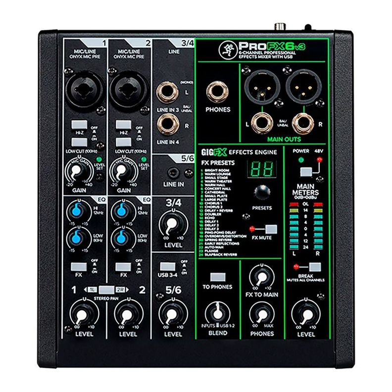 Mixer 6 canales ProFX6v3-0