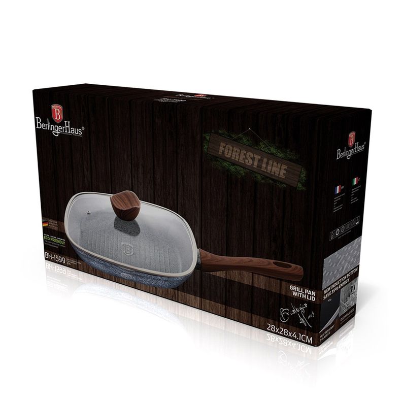 SARTEN GRILL CON TAPA  50 CM FOREST LINE-ORIGINAL BROWN ANTIHADHERENTE 2,1-2