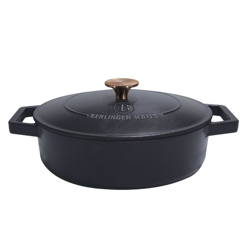 Cacerola de hierro fundido Ø 26 cm, Berlinger Haus, línea strong mold collection, color negro mate-0