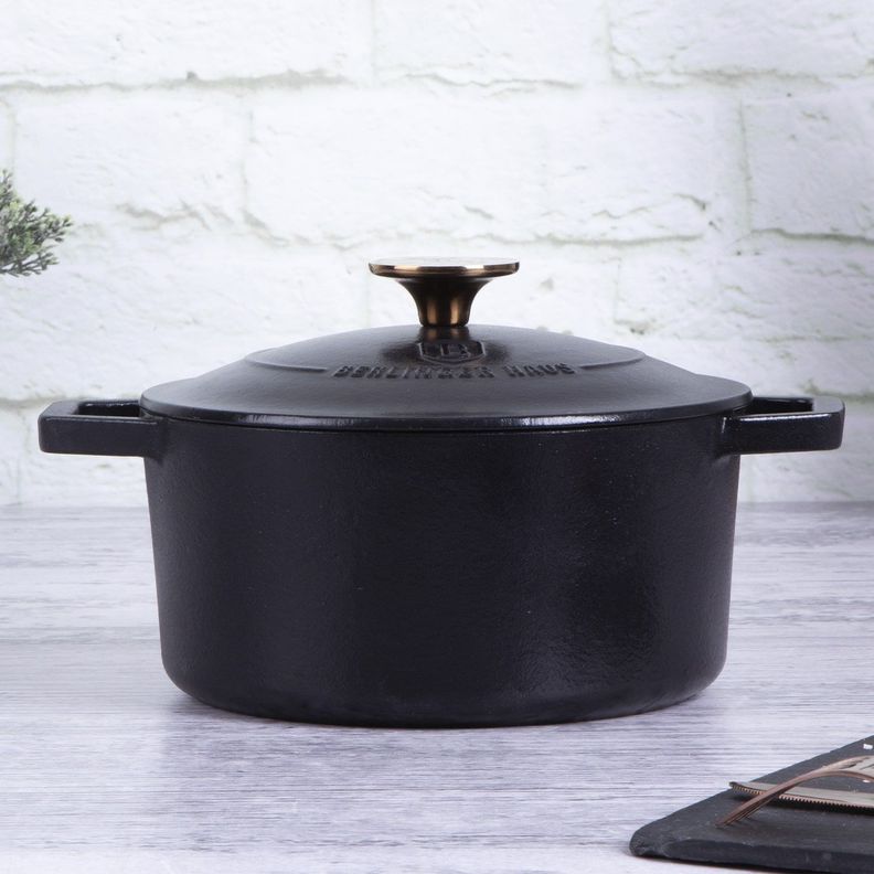 Cacerola de hierro fundido Ø 20 cm, Berlinger Haus, línea strong mold collection, color negro mate-3