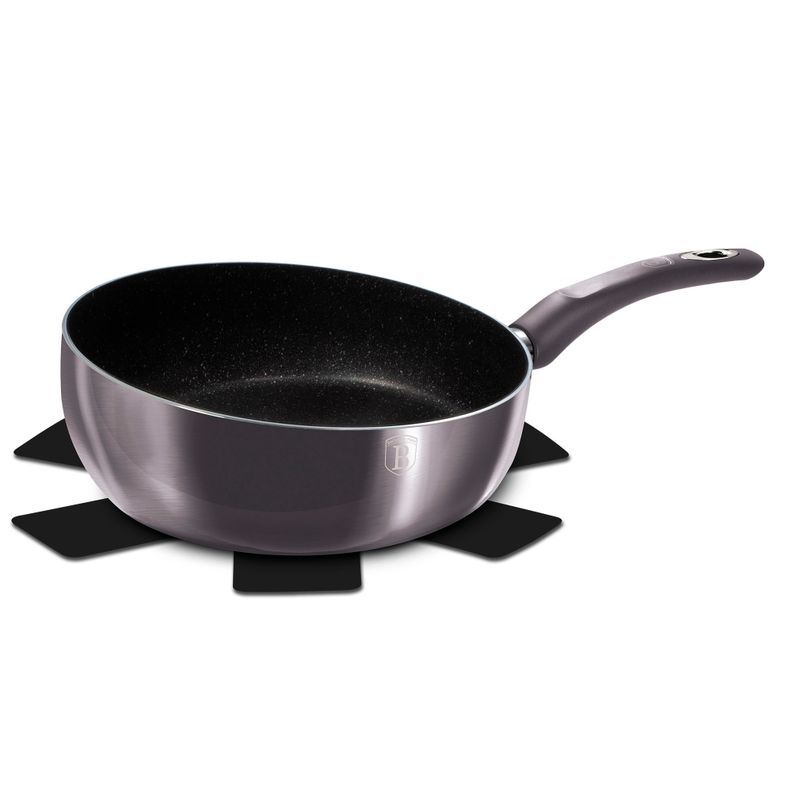 Sarten premium concavo  de 26 cm libre de PFOA revestimiento en marmol-0