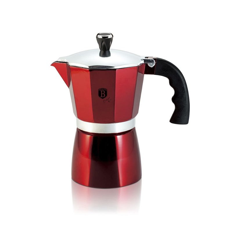 CAFETERA ITALIANA 3 TAZAS METALLIC LINE BURGUBDY EDITION 150 ML-0