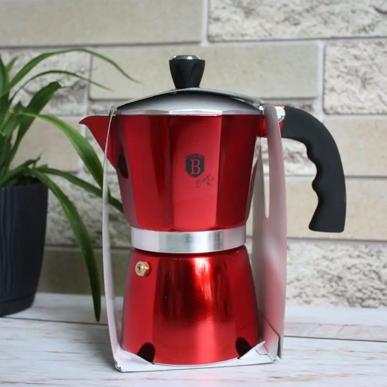 CAFETERA ITALIANA 3 TAZAS METALLIC LINE BURGUBDY EDITION 150 ML-2