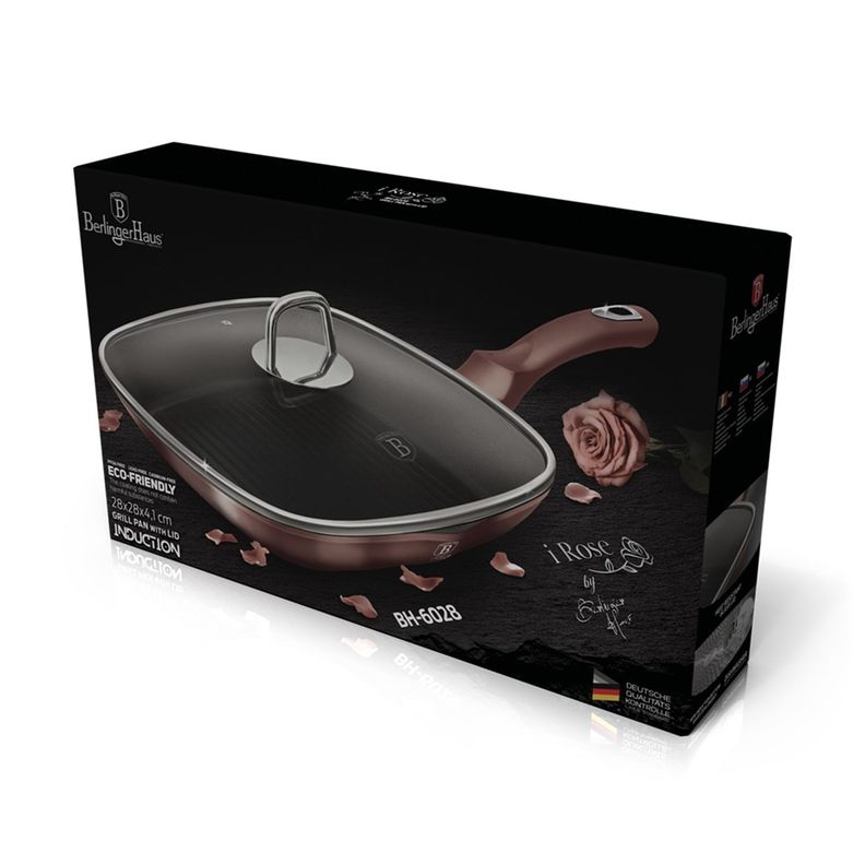 SARTEN GRILL CON TAPA  CM I-ROSE COLLECTION ANTIHADHERENTE 2,1 LTS-2