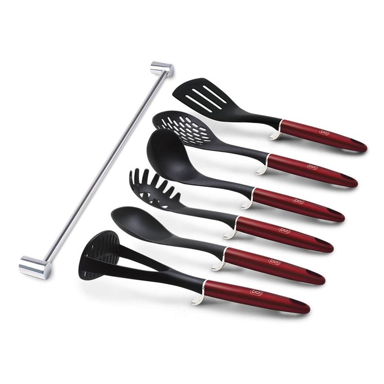 SET DE UTENSILIOS 7 PZS METALLIC LINE BURGUBDY EDITION-0