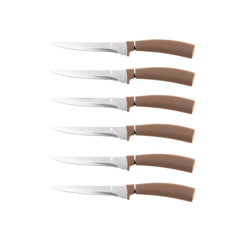 SET DE CUCHILLOS 6 PIEZAS BURGUNDY EDITION ACERO INOXIDABLE-1